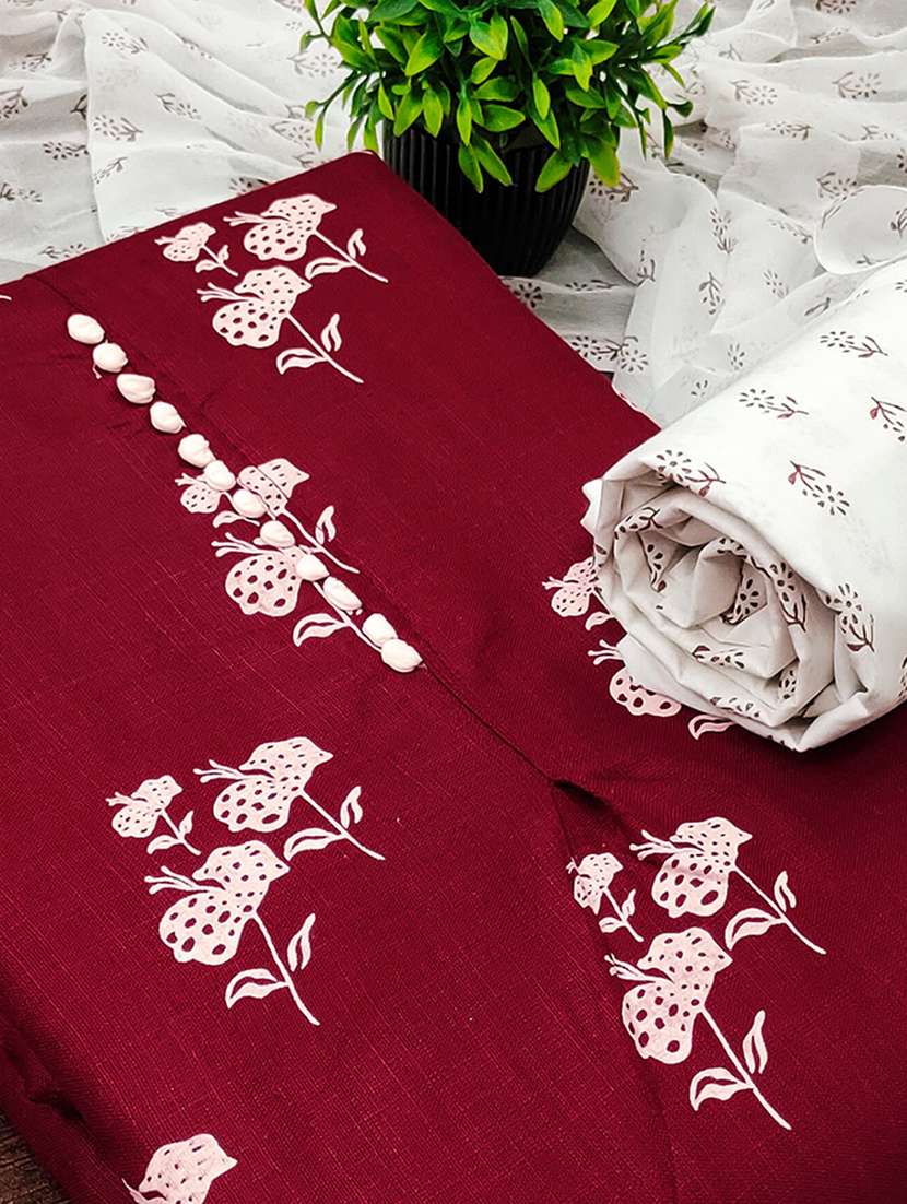 women floral printed unstitched suit set - 22224999 -  Standard Image - 3