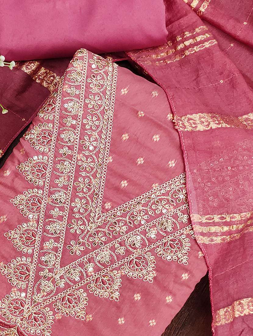 women self design embroidered unstitched suit set - 22225033 -  Standard Image - 3