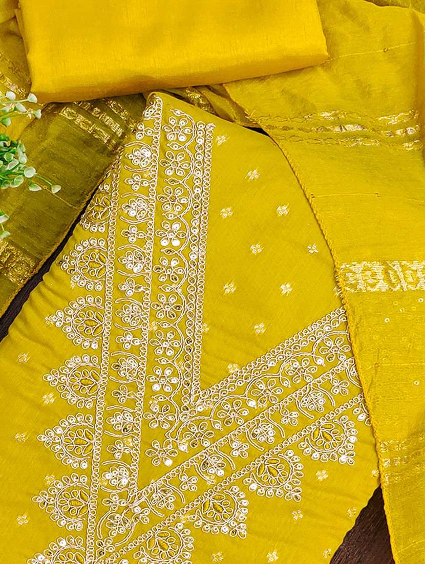 women self design embroidered unstitched suit set - 22225034 -  Standard Image - 3