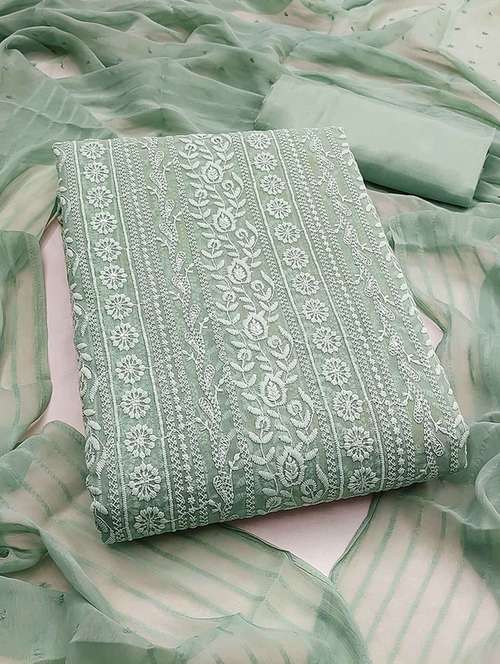 women solid with work embroidered unstitched suit set - 22225088 -  Standard Image - 0