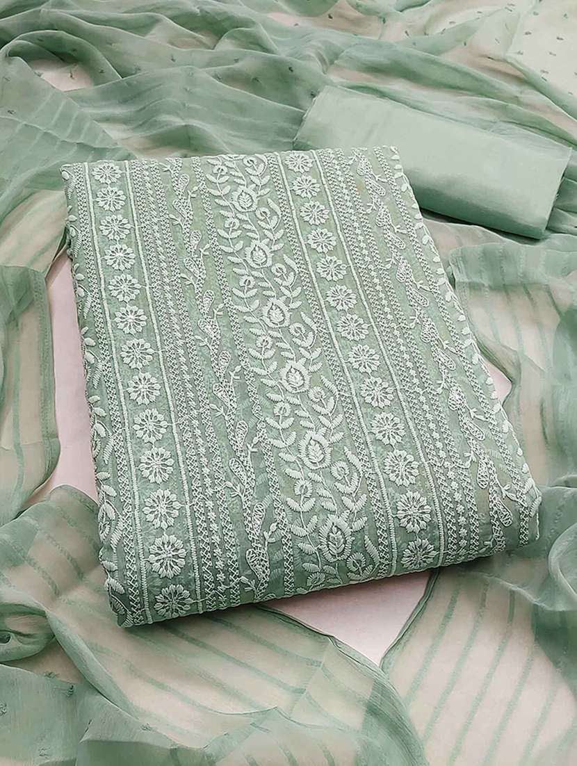 women solid with work embroidered unstitched suit set - 22225088 -  Zoom Image - 0