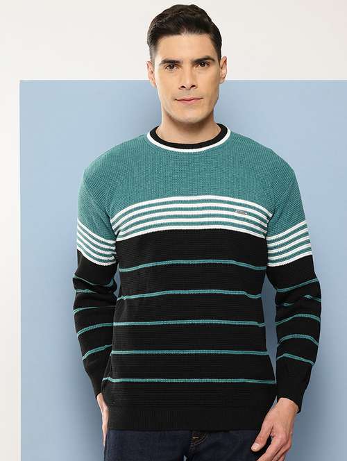 men striped long sleeve regular fit pullover  - 22225100 -  Standard Image - 0