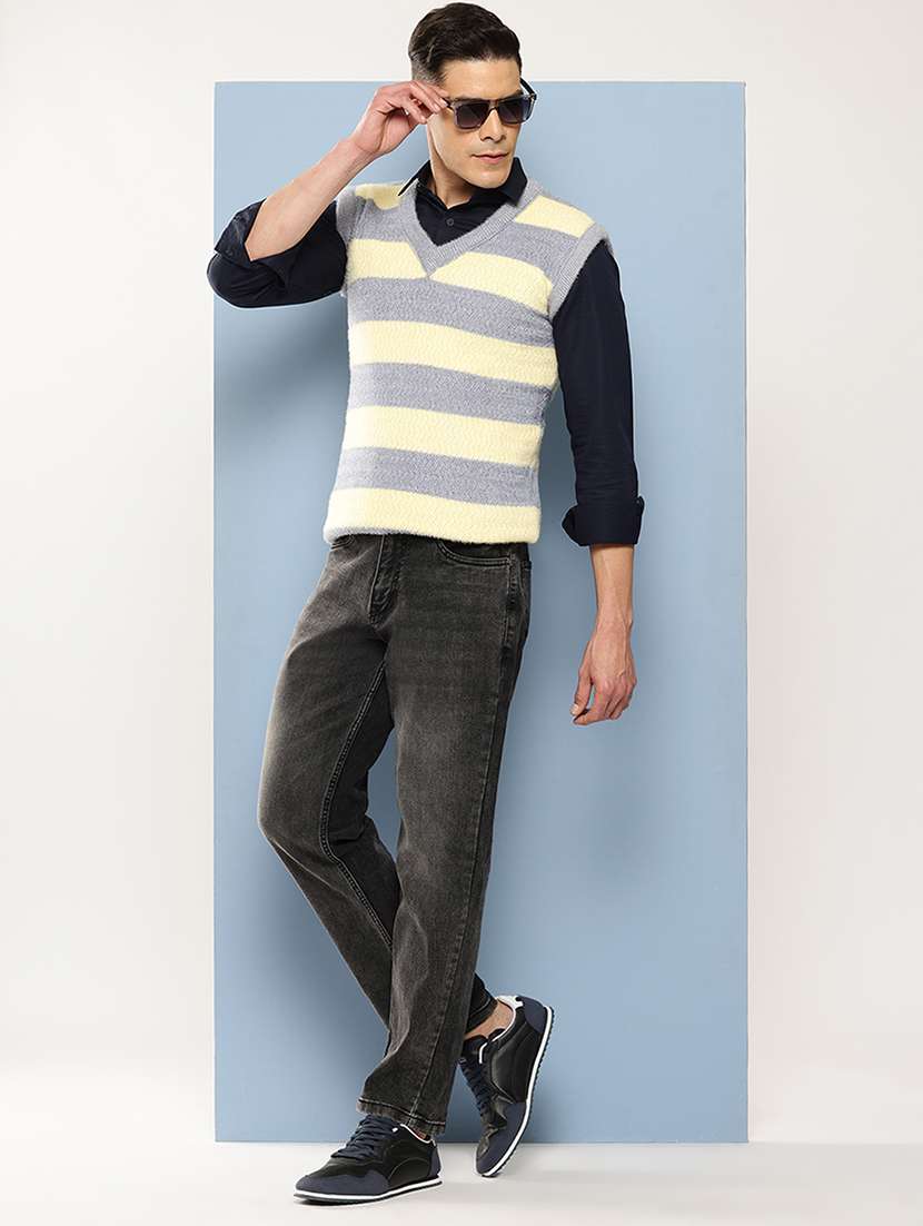 men striped sleeveless regular fit pullover  - 22225105 -  Standard Image - 3