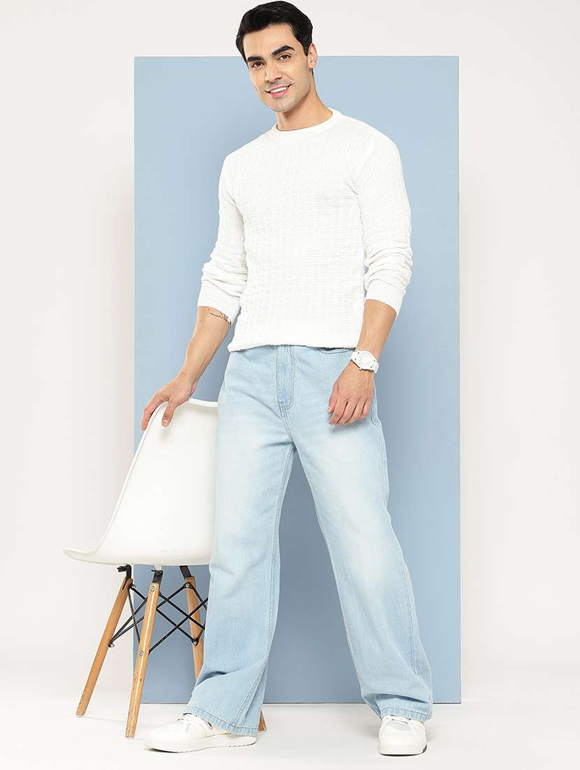 men self design long sleeve regular fit pullover  - 22225110 -  Standard Image - 3