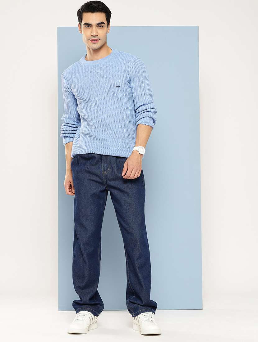 men self design long sleeve regular fit pullover  - 22225111 -  Standard Image - 3