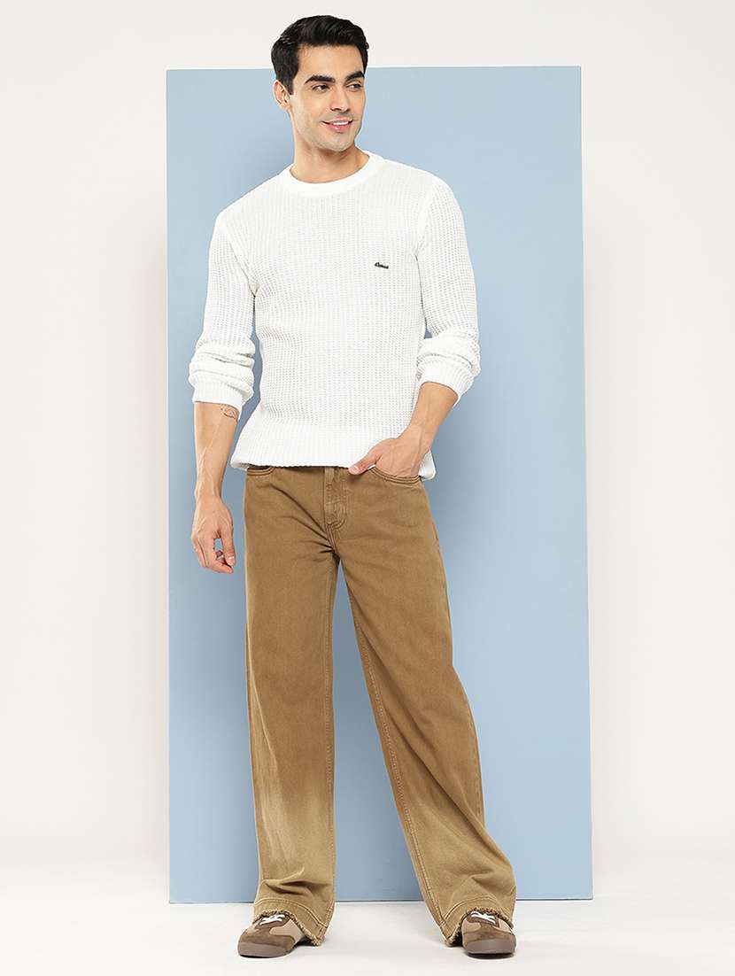 men self design long sleeve regular fit pullover  - 22225112 -  Standard Image - 3