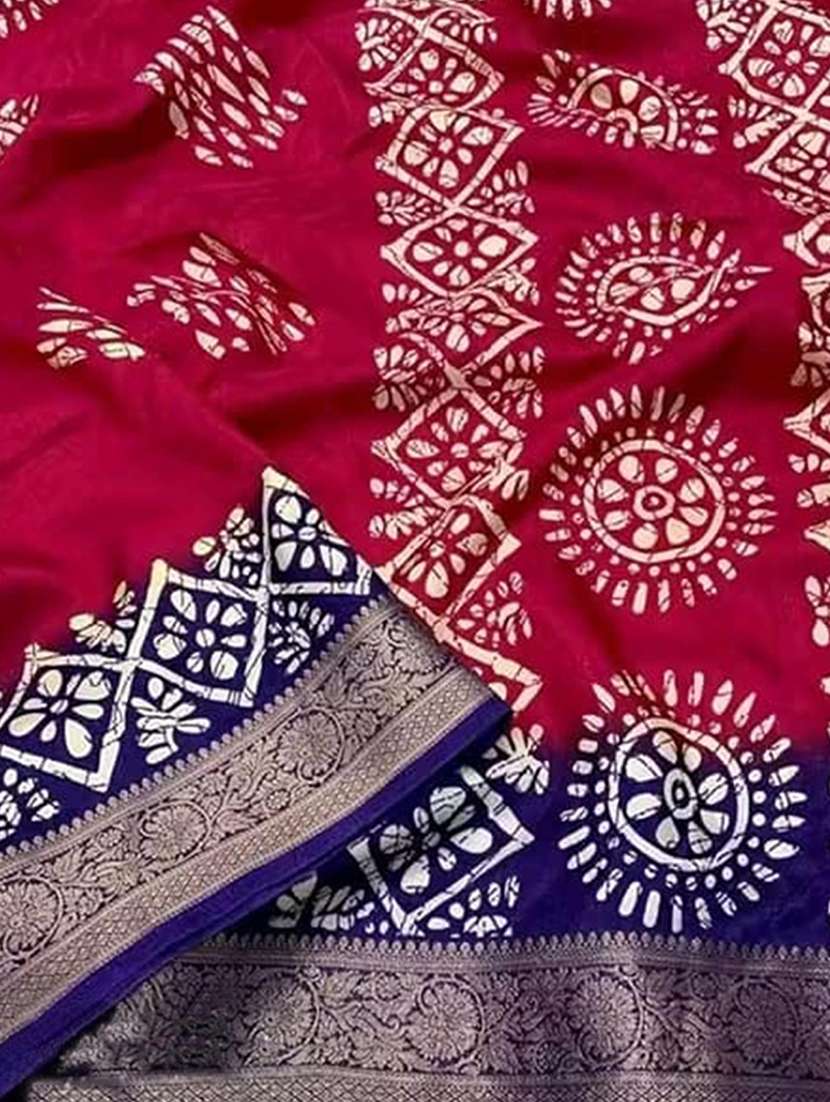 women printed casual wear saree with blouse - 22225120 -  Standard Image - 5