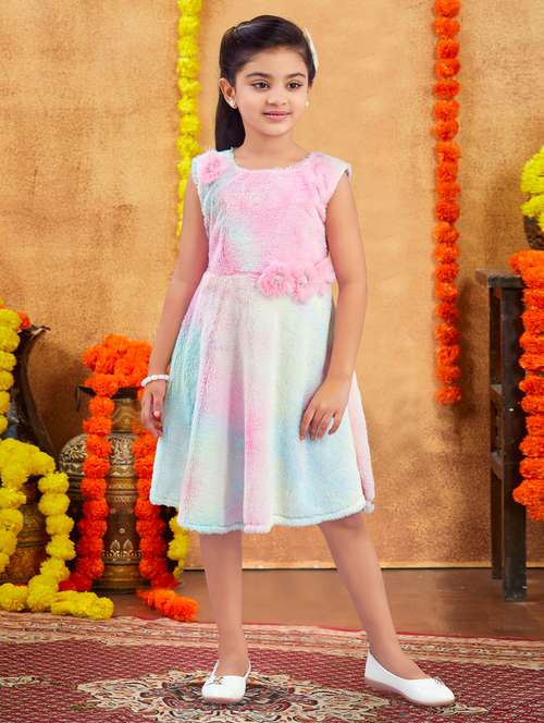 girls printed sleevless fit & flare dress - 22225122 -  Standard Image - 0
