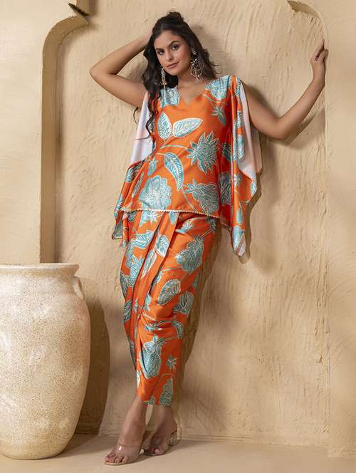 women printed kimono sleeve ethnic co-ord set - 22225170 -  Standard Image - 0