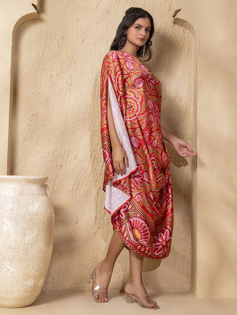 women printed sleeveless one shoulder dress - 22225181 -  Standard Image - 3