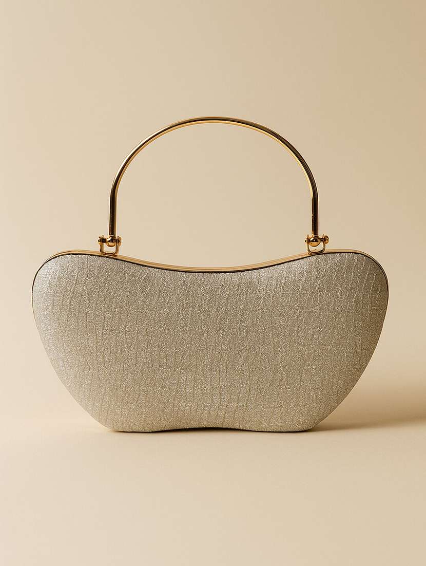 silver clutch with metal handle - 22225202 -  Standard Image - 3