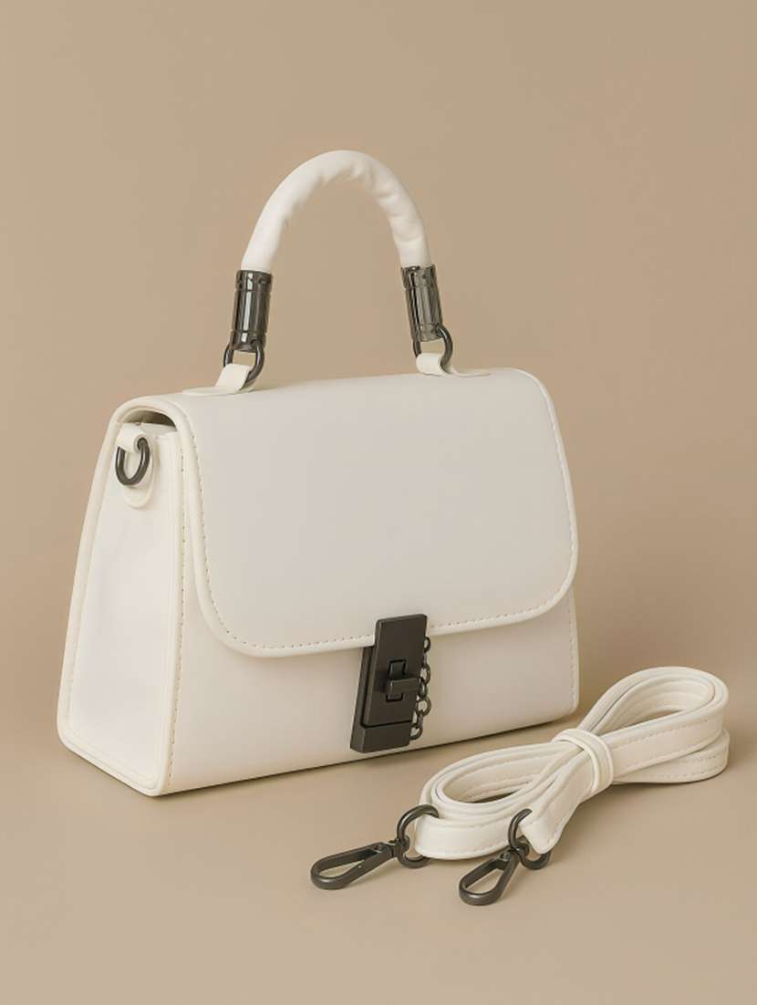 white structured classic handbag with strap - 22225213 -  Standard Image - 5