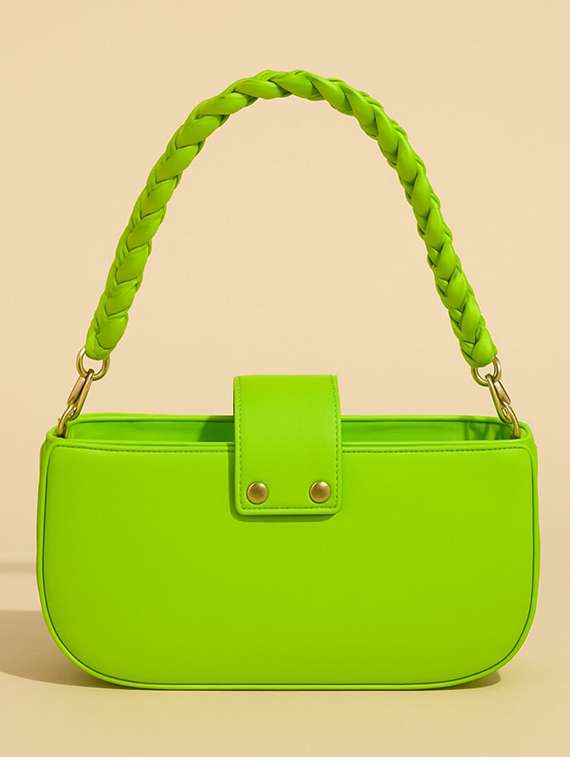 women neon green pu sling bag - 22225228 -  Standard Image - 3