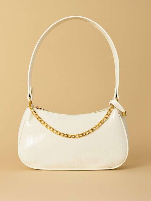white sling bag with chain detail - 22225229 -  Standard Image - 0