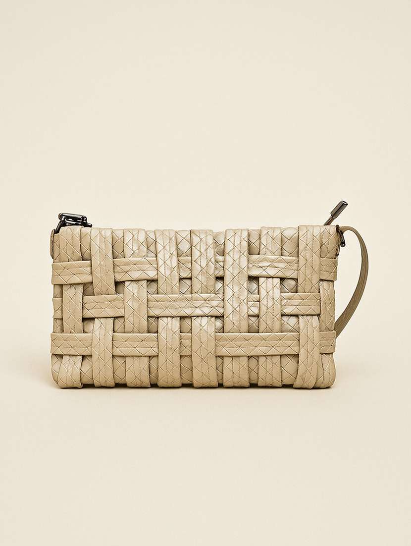 women woven sling bag with chain detail - 22225232 -  Standard Image - 3