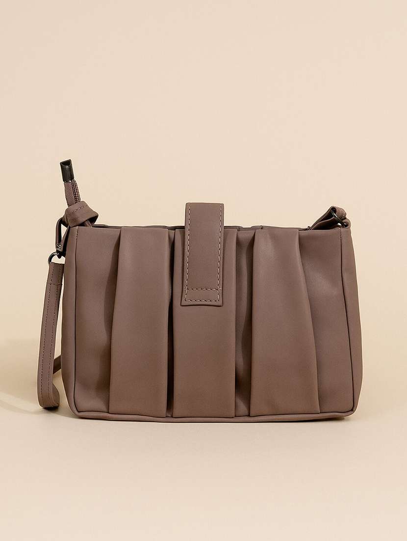 women mauve pu sling bag with chain detail - 22225233 -  Standard Image - 3