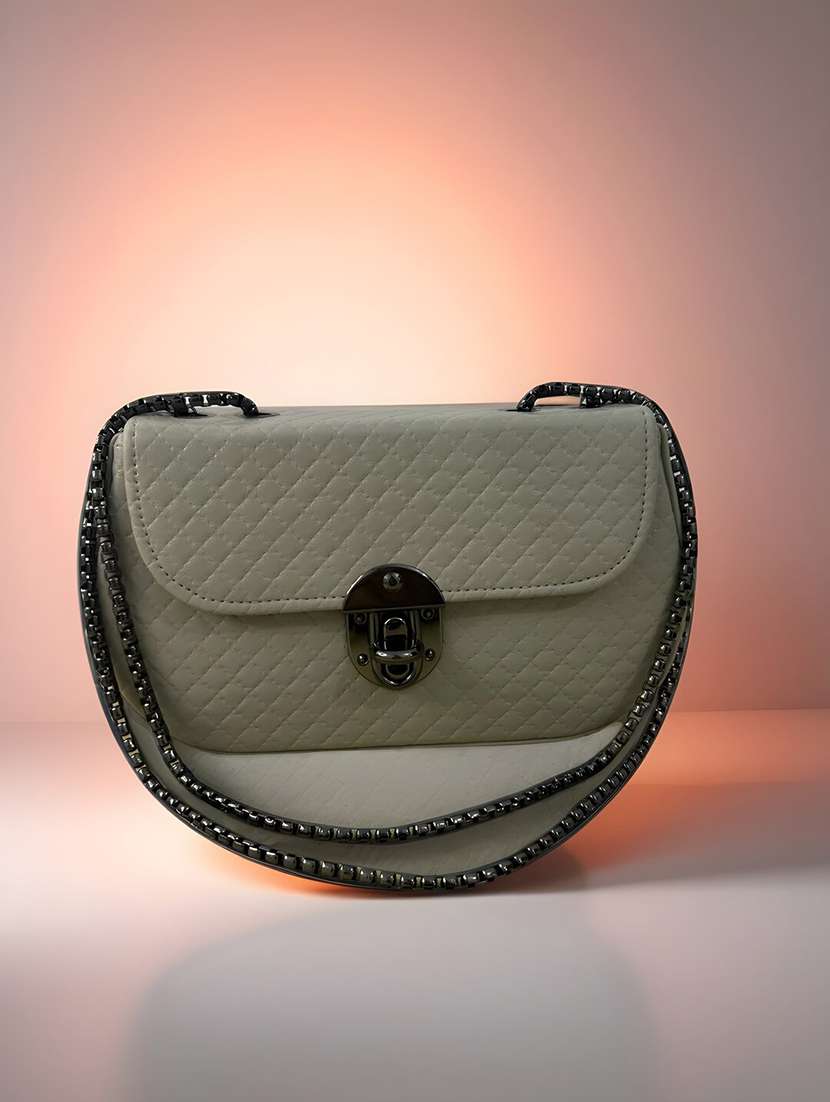 women solid pu sling bag