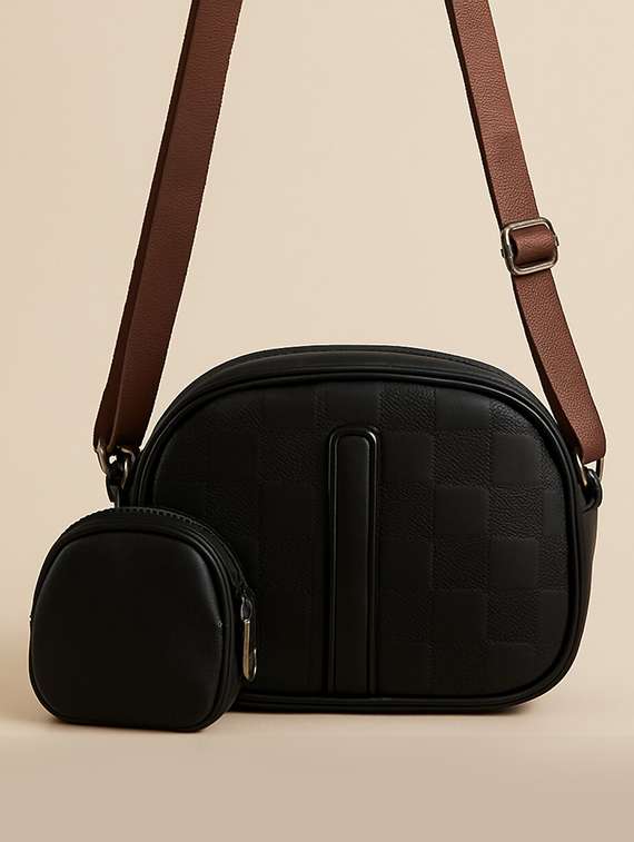 women textured pu sling bag - 22225259 -  Standard Image - 3