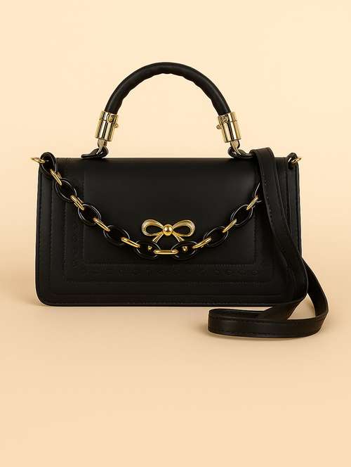 women solid structured pu sling bag - 22225261 -  Standard Image - 0