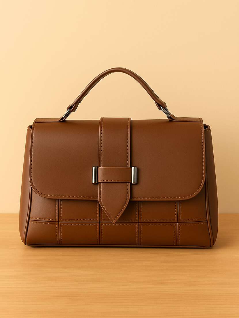 women solid structured pu sling bag - 22225264 -  Standard Image - 3