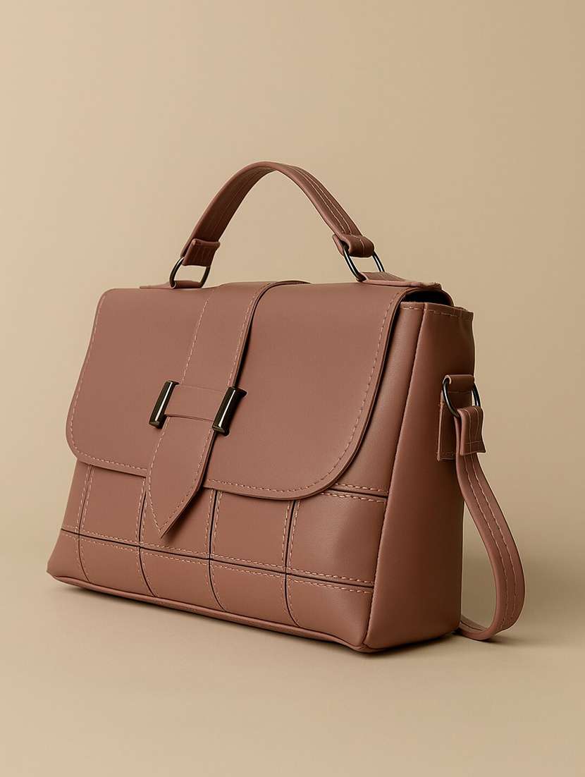 women solid structured pu sling bag - 22225265 -  Standard Image - 3