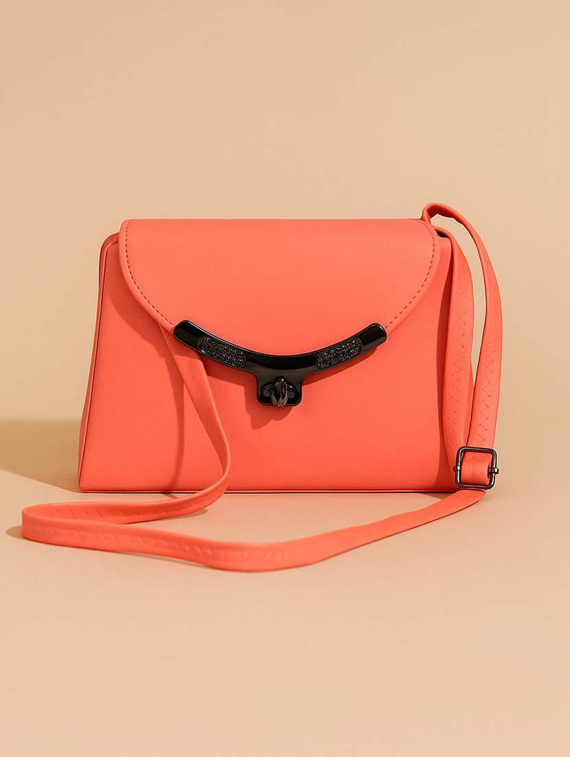 women solid structured pu sling bag - 22225266 -  Zoom Image - 0