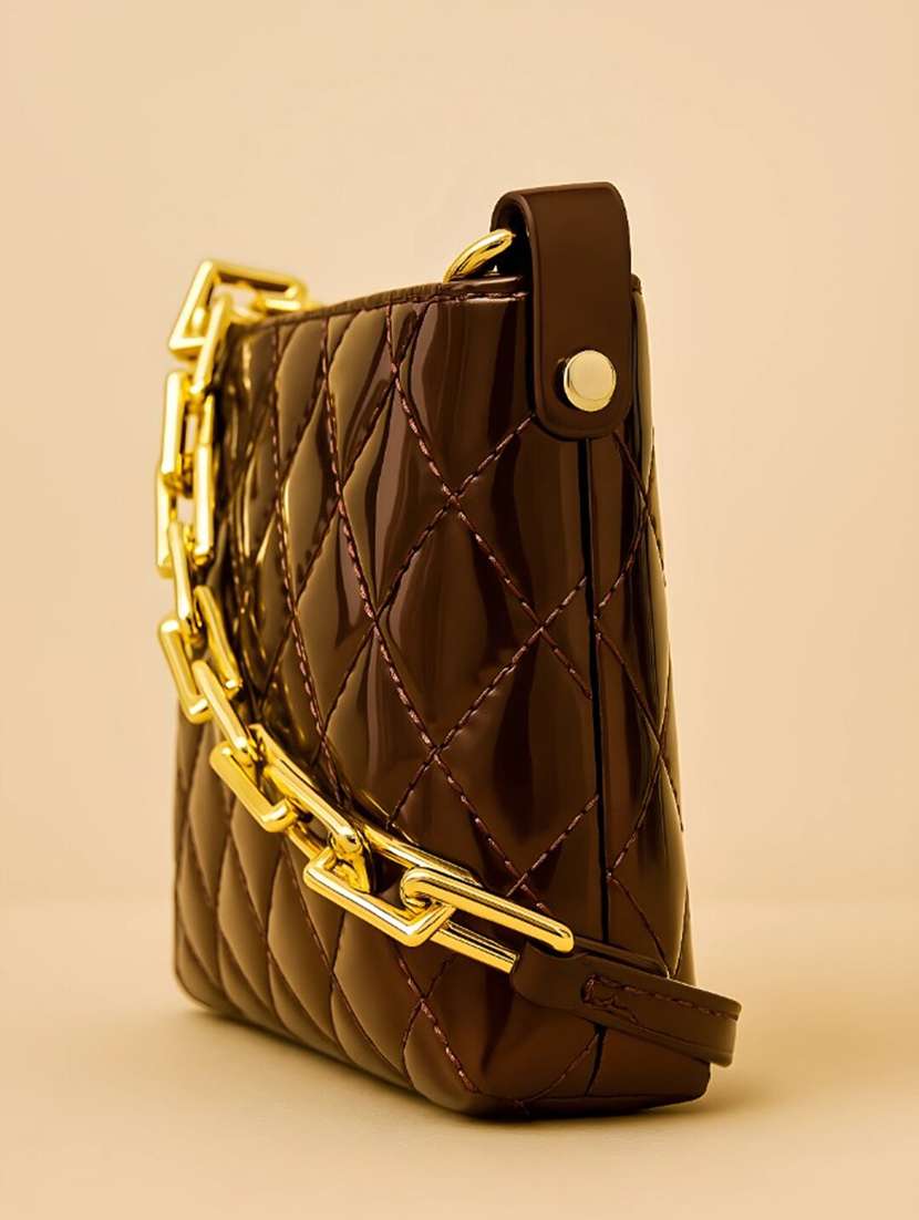 women solid quilted pu sling bag - 22225276 -  Standard Image - 3