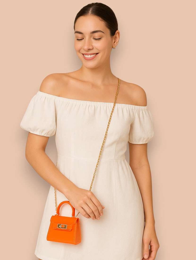 women solid structured pu sling bag - 22225292 -  Standard Image - 5