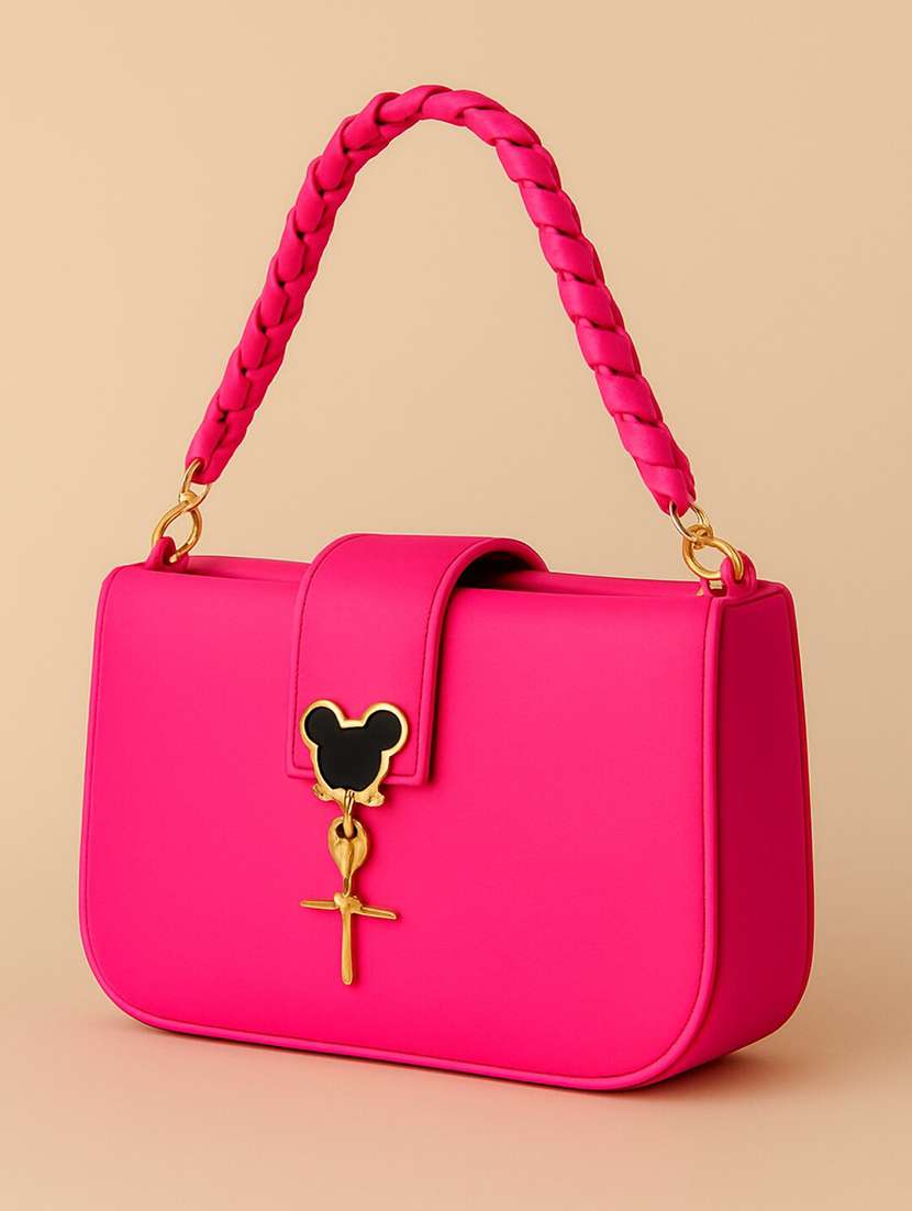 women solid pu structured shoulder bag - 22225313 -  Standard Image - 3