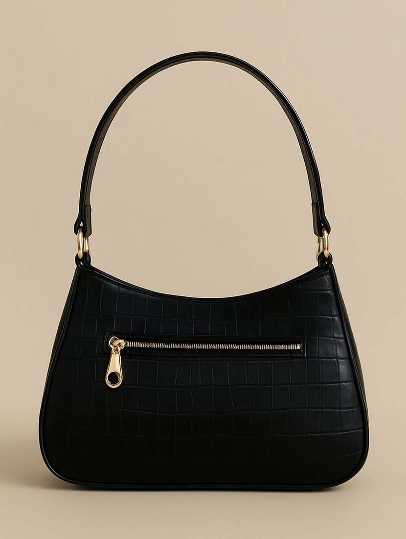 women solid pu structured shoulder bag - 22225314 -  Standard Image - 3