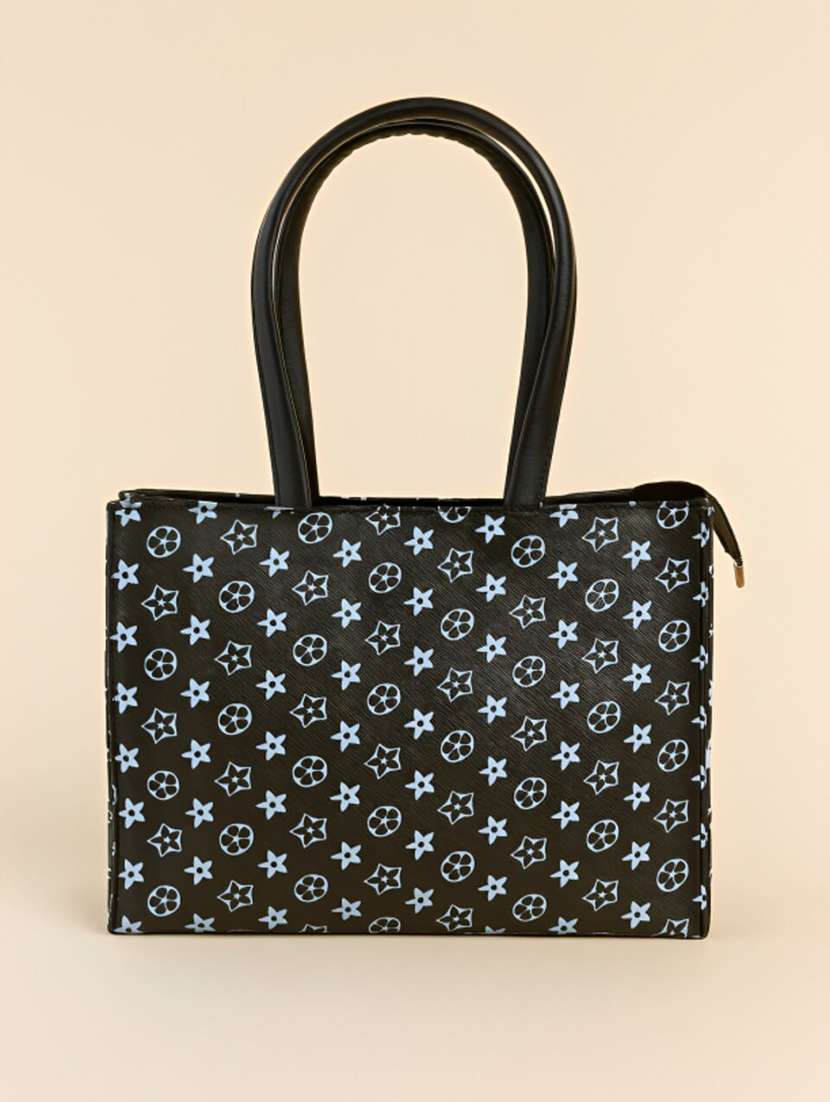 women printed pu structured tote bag - 22225317 -  Standard Image - 3