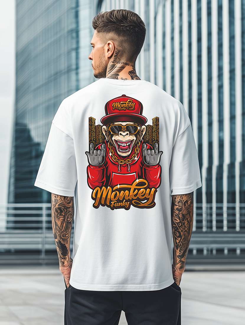 men printed short sleeve oversized t-shirt