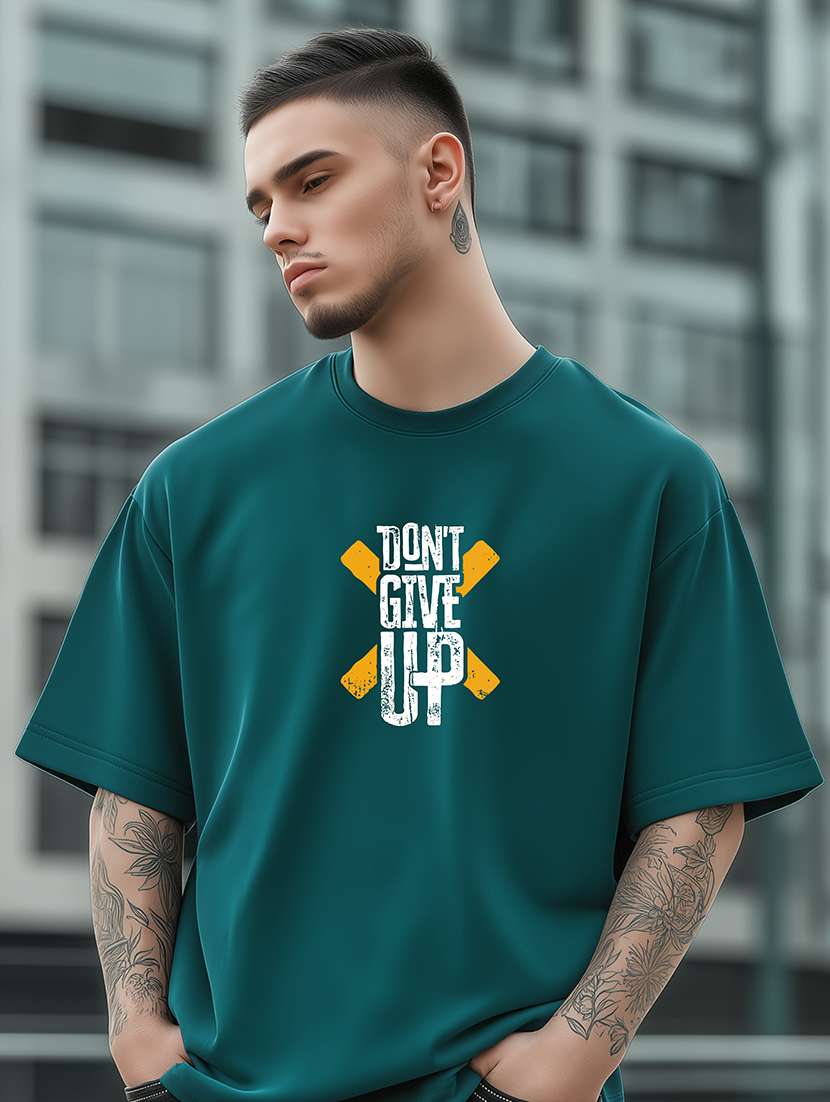 men printed short sleeve oversized t-shirt