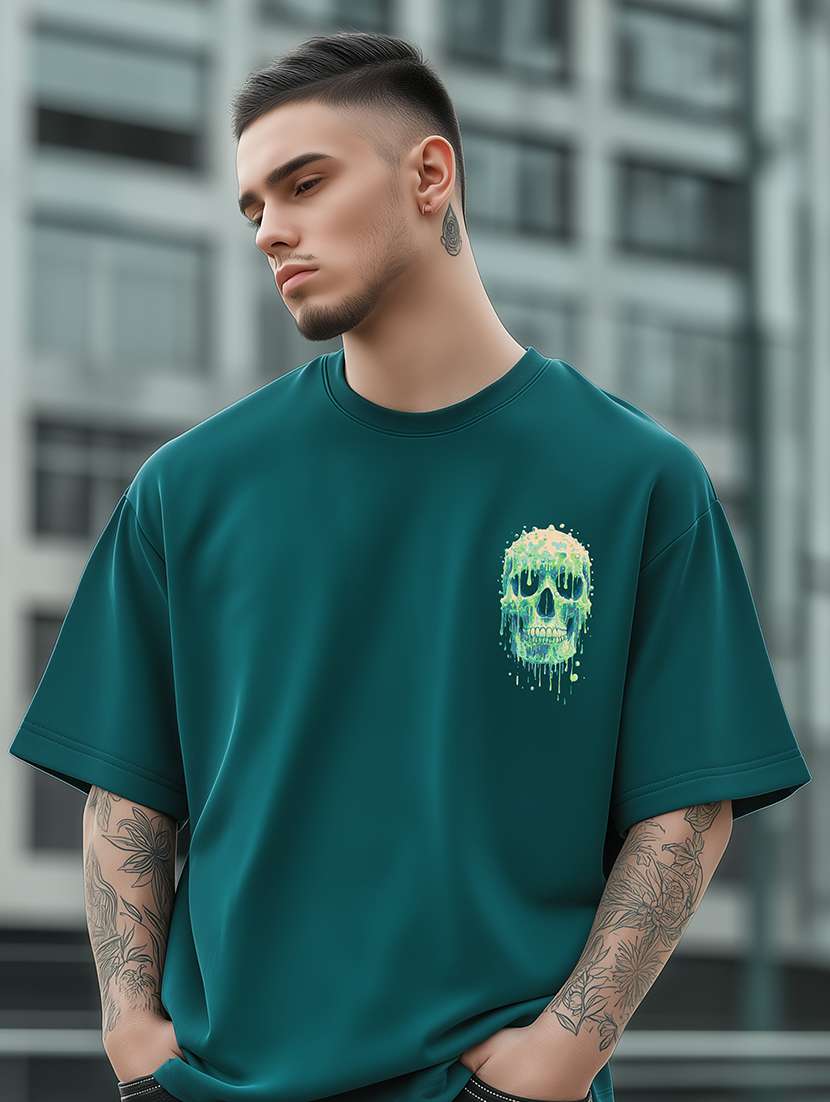 men printed short sleeve oversized t-shirt