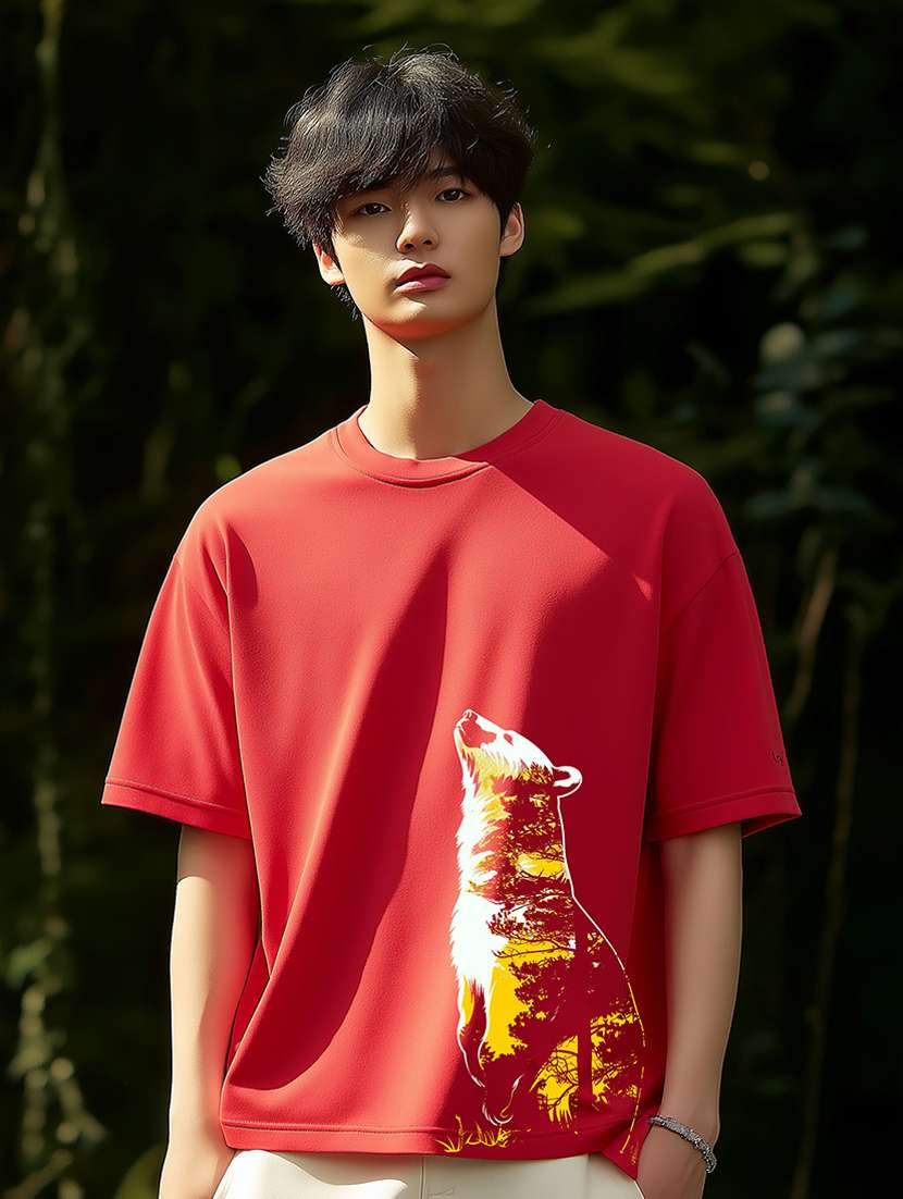 men printed short sleeve oversized t-shirt