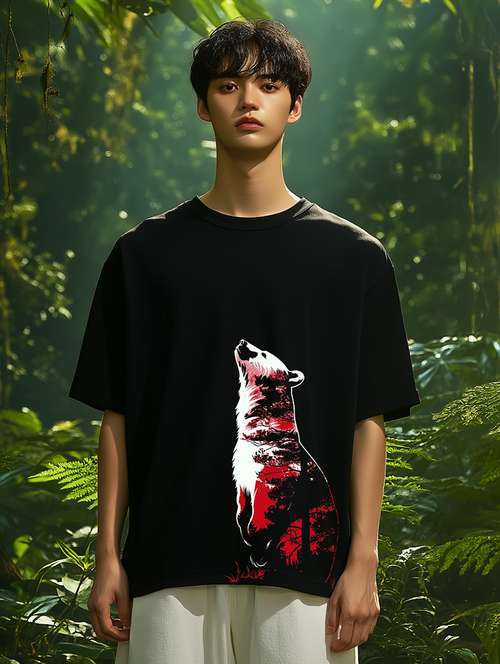 men printed short sleeve oversized t-shirt - 22225360 -  Standard Image - 0