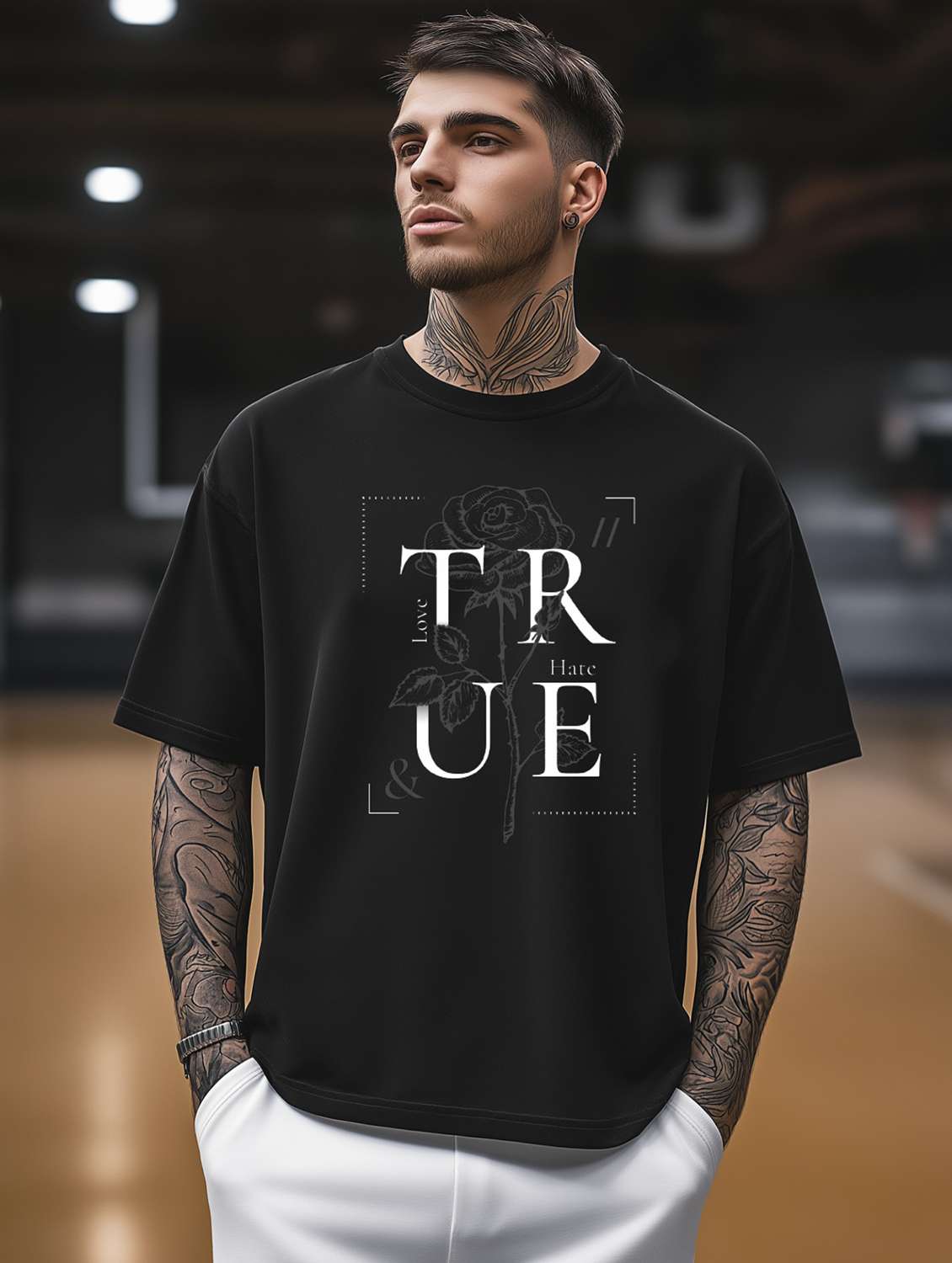 men printed short sleeve oversized t-shirt