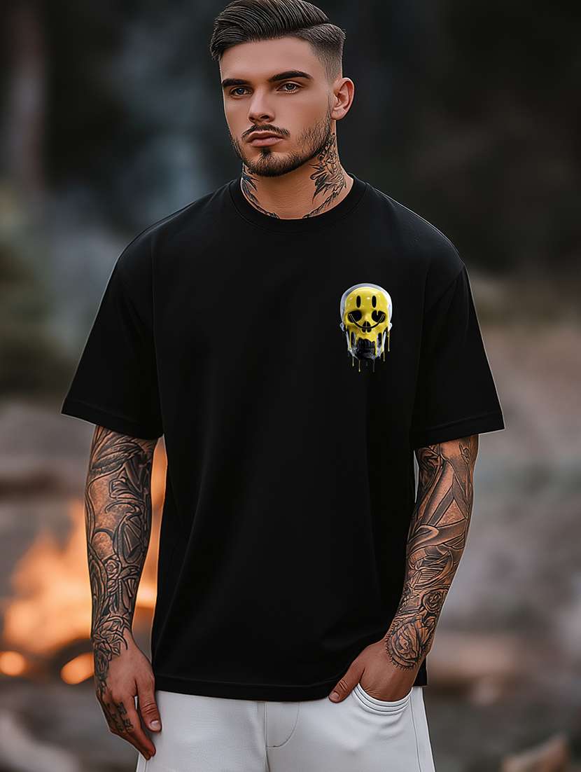 men printed short sleeve oversized t-shirt