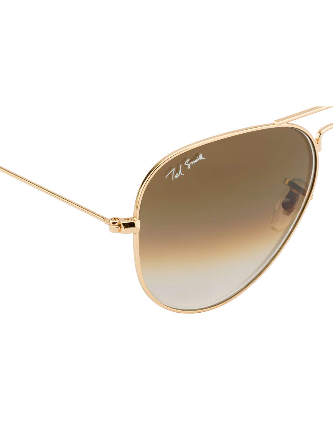 ted smith unisex aviator sunglasses gold metal frame brown gradient glass lenses classic style - 22225364 -  Standard Image - 5