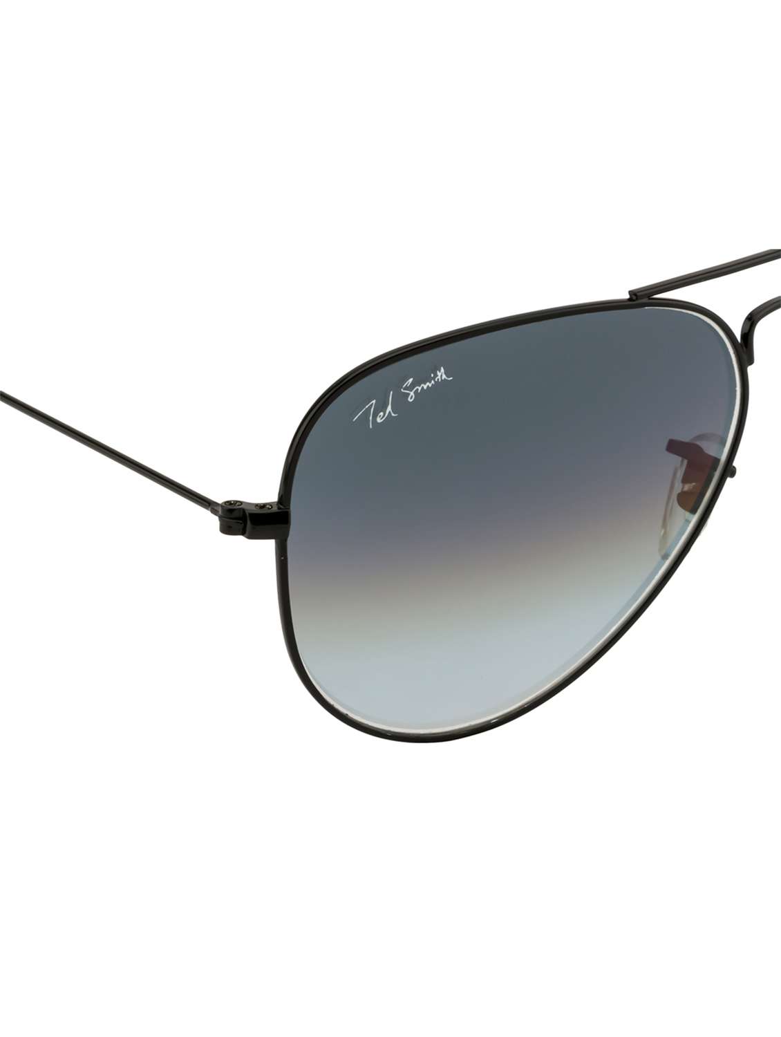 ted smith unisex aviator sunglasses – matt black metal frame , light blue graded glass lenses, classic style. - 22225366 -  Standard Image - 5