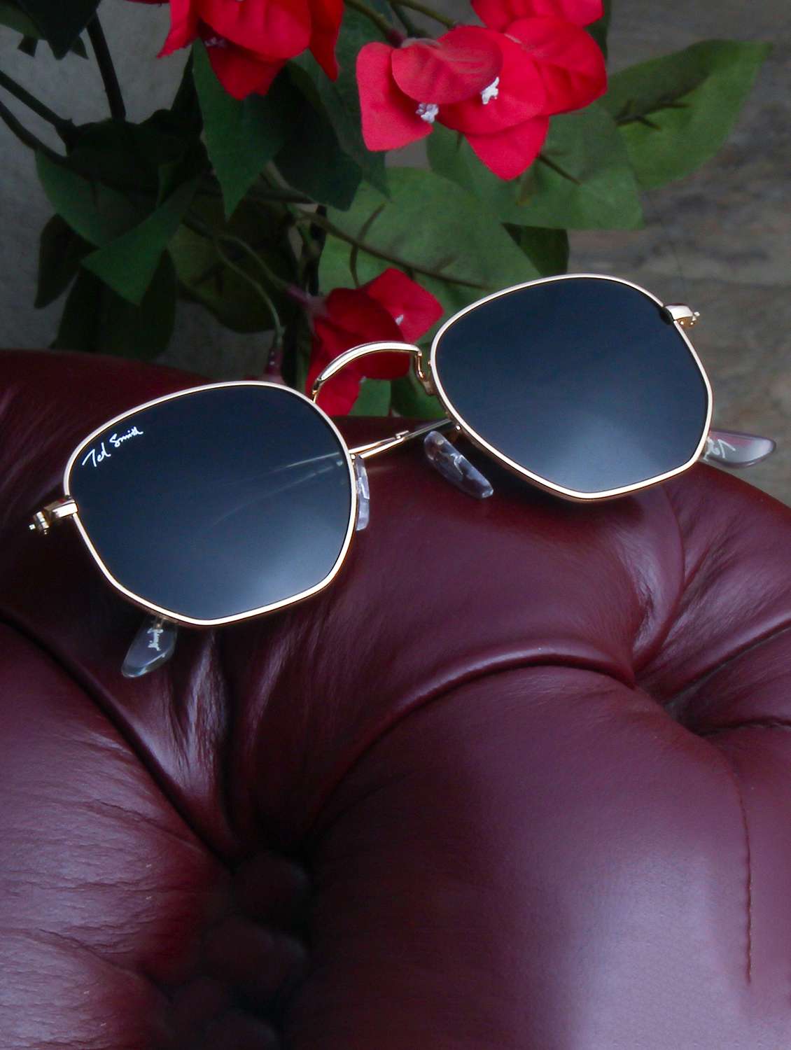 ted smith unisex hexagonal sunglasses