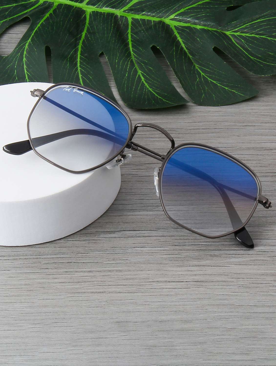 ted smith unisex hexagonal sunglasses