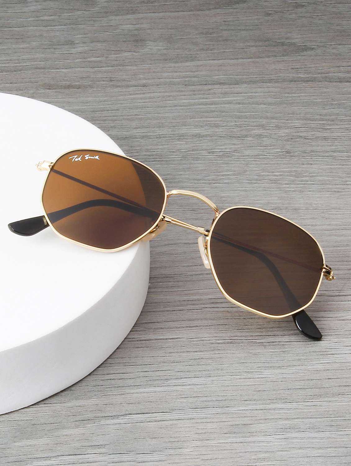 ted smith unisex hexagonal sunglasses