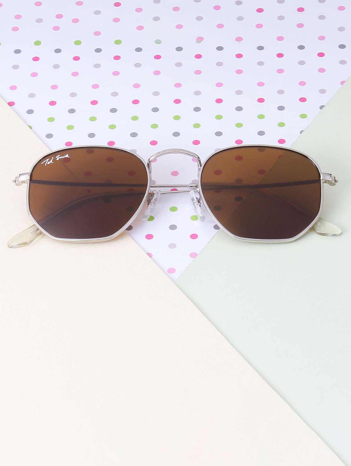 ted smith unisex hexagonal sunglasses