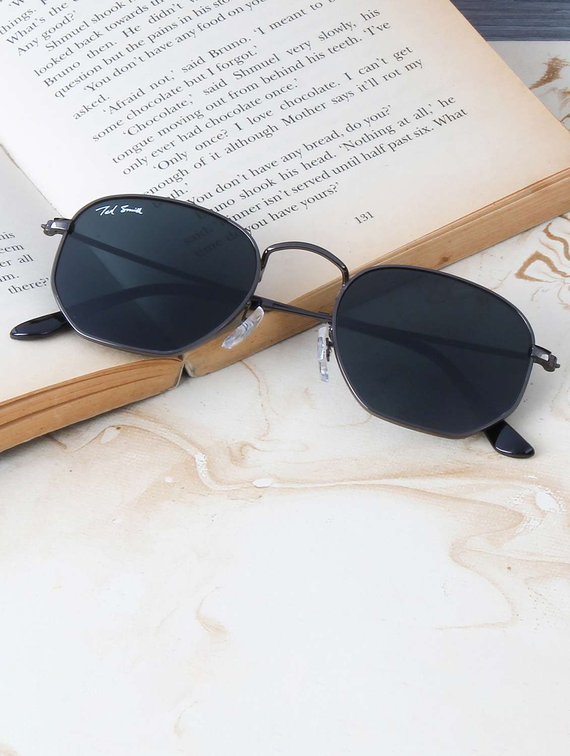 ted smith unisex hexagonal sunglasses