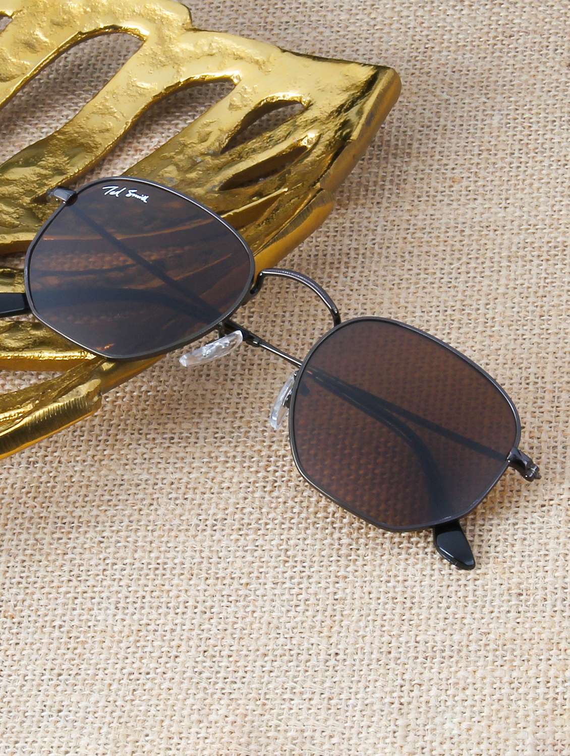 ted smith unisex hexagonal sunglasses