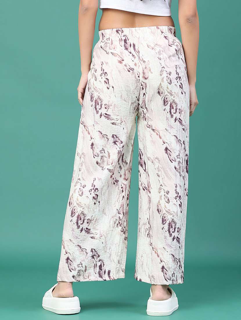 Women Printed Mid Rise Wide Leg Trouser - 22226080 -  Standard Image - 3