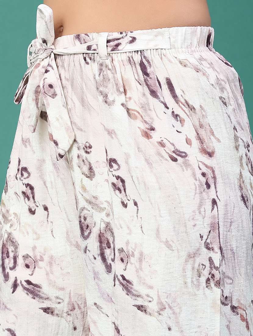 Women Printed Mid Rise Wide Leg Trouser - 22226080 -  Standard Image - 5