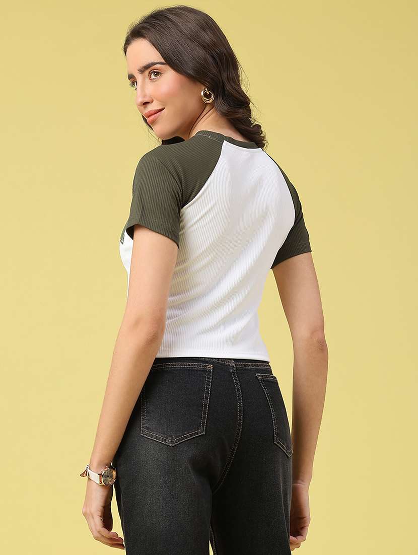 women printed short sleeve crop t-shirt - 22226085 -  Standard Image - 3