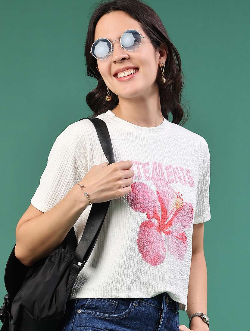 women printed short sleeve t-shirt